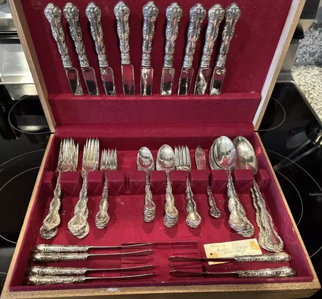 Birks Regency Plate Louis de France Flatware Set for 8 with Extras and Chest