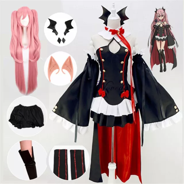 Seraph Of The End Krul Tepes  Cosplay Uniform Perücke Anime Kostüm für Frauen*/