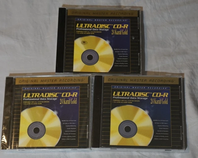 3X MOBILE FIDELITY - Ultradisc 24 Karat Gold CD-R, two are NEW SEALED!!!!!