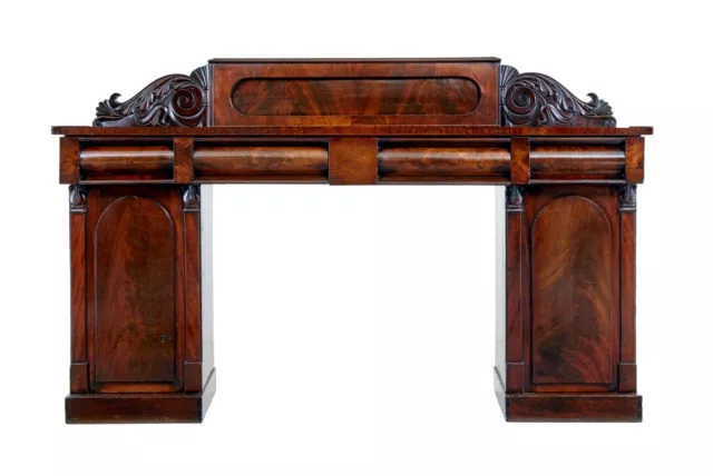 19Th Century William Iv Mahogany Pedestal Sideboard