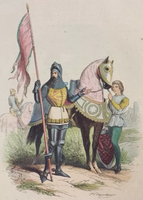 Six Planches Philippoteaux, Deghouy, Soldats Du Moyen-Age