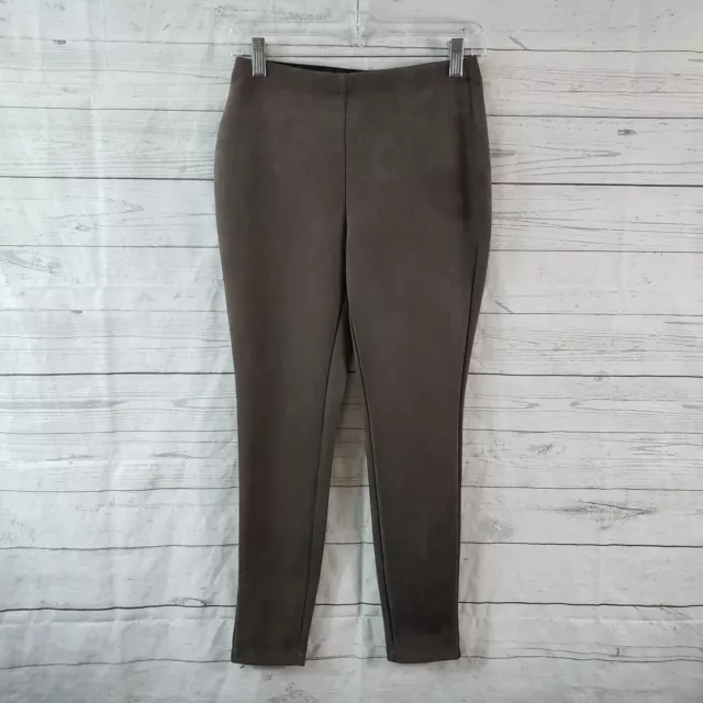 Catherine Malandrino Womens Faux Leather Skinny Pants Sz PS Mushroom Taupe