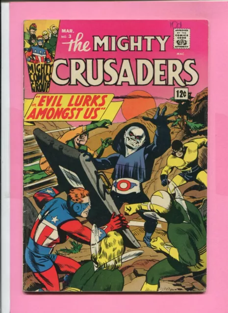 Mighty Crusaders # 3 - Fly Man - Mighty Comics Group - Reinman Art -1966 - Cents
