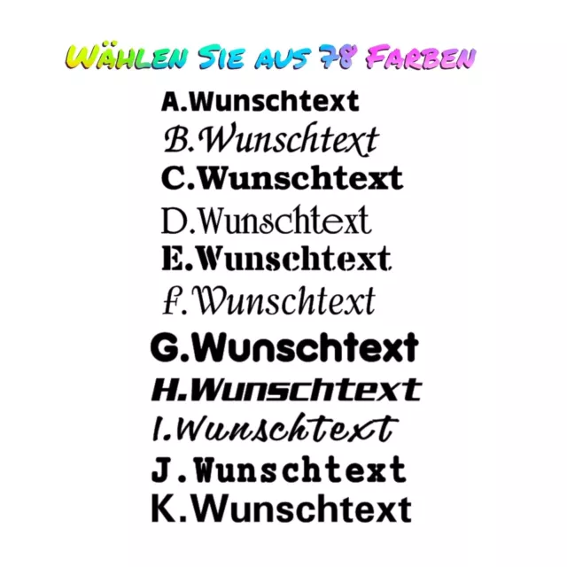 1x Autoaufkleber WUNSCHTEXT Namen Neonfarben Schriftzug Tuning bis 20cm sticker