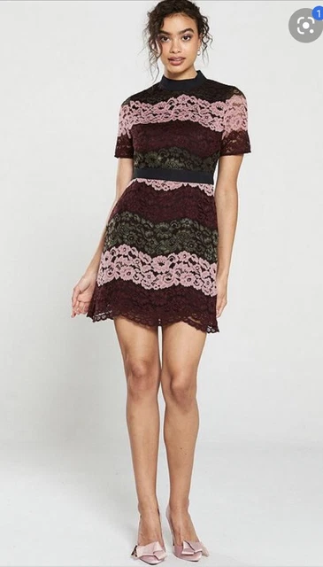 TED BAKER JASEYY Elagant Lace Collar Dress. Oxblood. Size 14 (4) BNWT  60.00 - PicClick UK