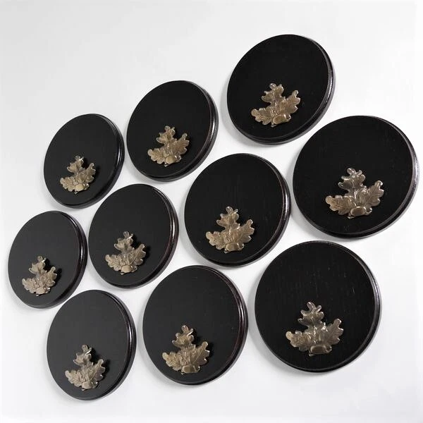 10 X Keilerschilder Gewaffbrett Oscuro AF19cm Con 10 Hoja de Roble Grande 2