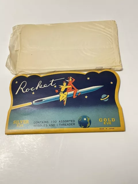 Vtg. 1950's Rocket Gold Eye Sewing Needles  New & Complete Japan - A MUST SEE