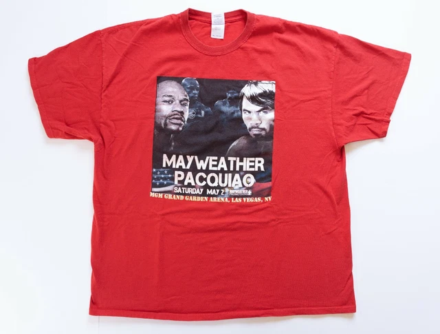 Vintage Mayweather Vs Pacquiao Promo Shirt Adult 2XL XXL Red Boxing Tee VTG