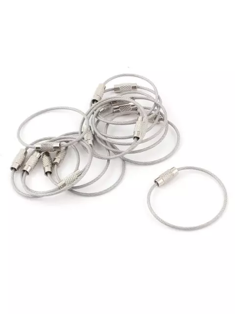 20x Anneaux Bagues pour Clés De Câble Traction Ø50mm Porte-Clés Clé Acier Inox