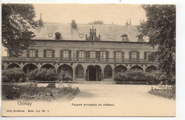 BELGIQUE - BELGIE - Old Postcard - CHIMAY Le Chateau Façade principale