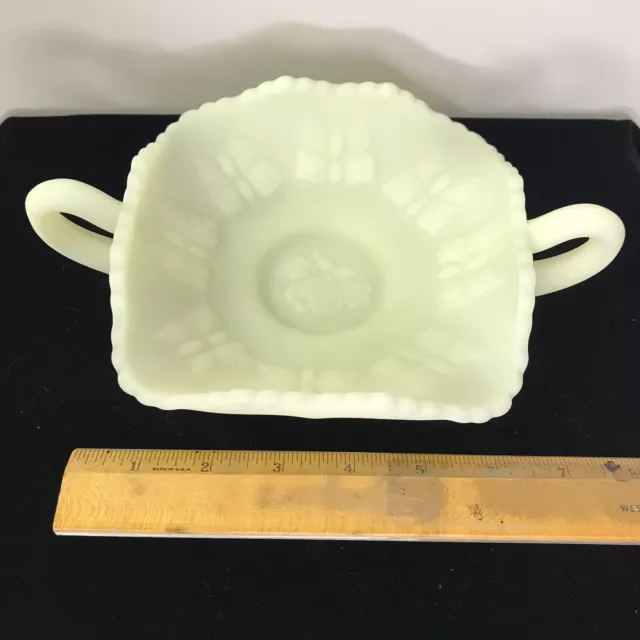 Fenton Vaseline Butterfly Dish Uranium Custard Glass Glows With Blacklight