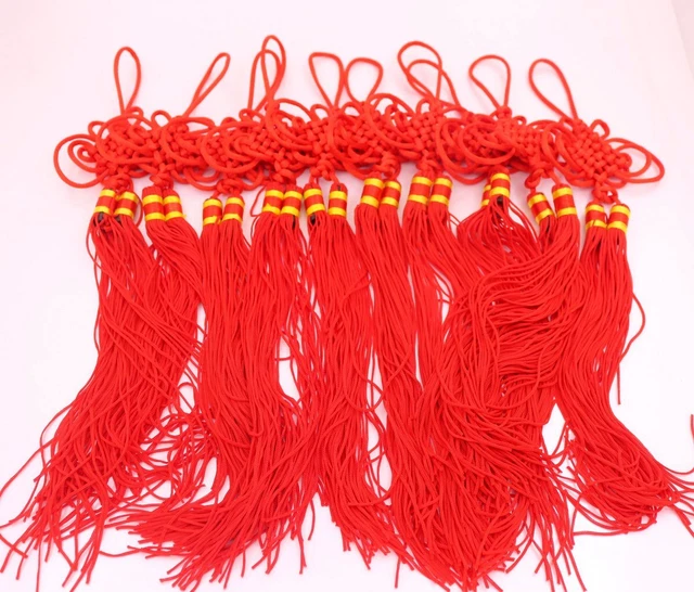 10 PCS Red Chinese knotting Chinese Knot Feng Shui Red Tassel 10"  Lucky