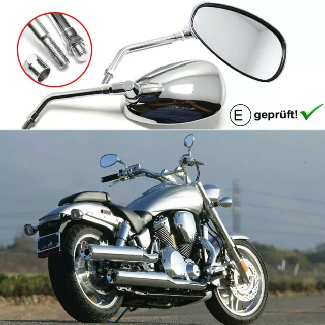 Paar ATV Scooter Motorrad Spiegel Rückspiegel E-geprüft M10 Motorradspiegel  DHL 