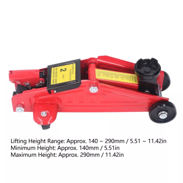 Floor Jack 2T Hydraulic Trolley Jack 140‑290mm W/ Swivel Wheels For Car Lifting✈