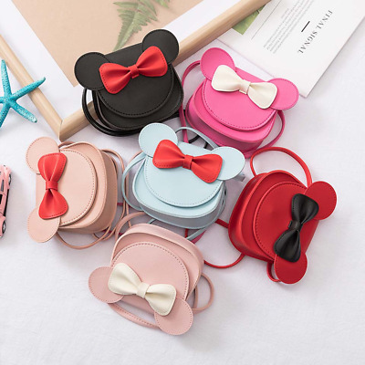 Cartoon Mouse Ear Bow Shoulder Bag Coin Purse Wallet  Cute Children Handbag Girl