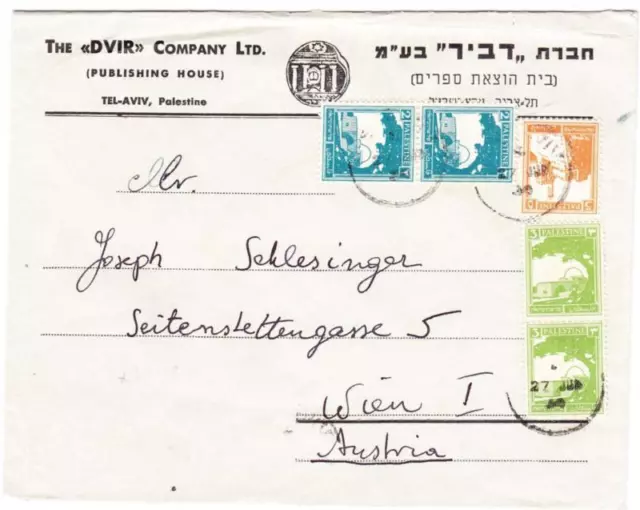 Palästina Sg #90 (Paar )# 93,#91 (Paar) -tel Aviv 27 / Jul / 40-TO Austria-Minor