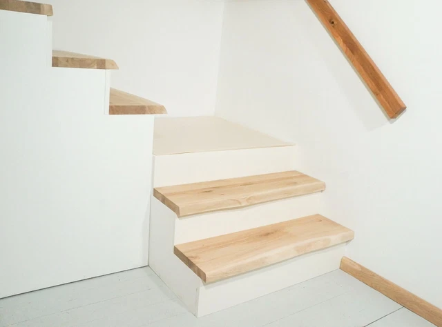Alféizar de ventana tablero de estantería tablero de madera roble salvaje 40 mm con borde de árbol aceite de cera dura blanco