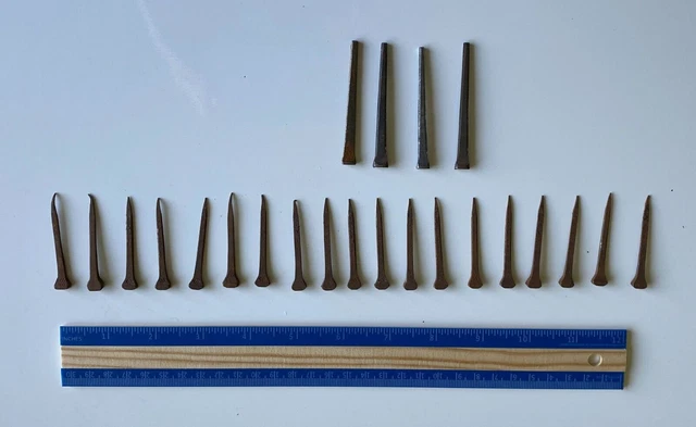23 Vintage square nails various lengths 2" to 2 1/2"