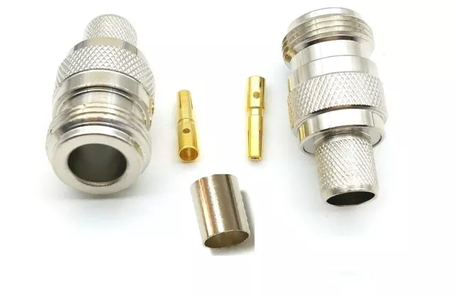 N female RF coax connector solder/crimp for RG8 RG213 LMR 400 cable x1      CRG8