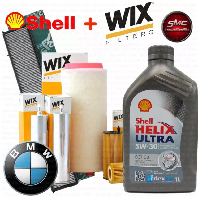 KIT TAGLIANDO OLIO SHELL + 4 FILTRI WIX BMW 1 (E87) 120 d KW 120 CV 163