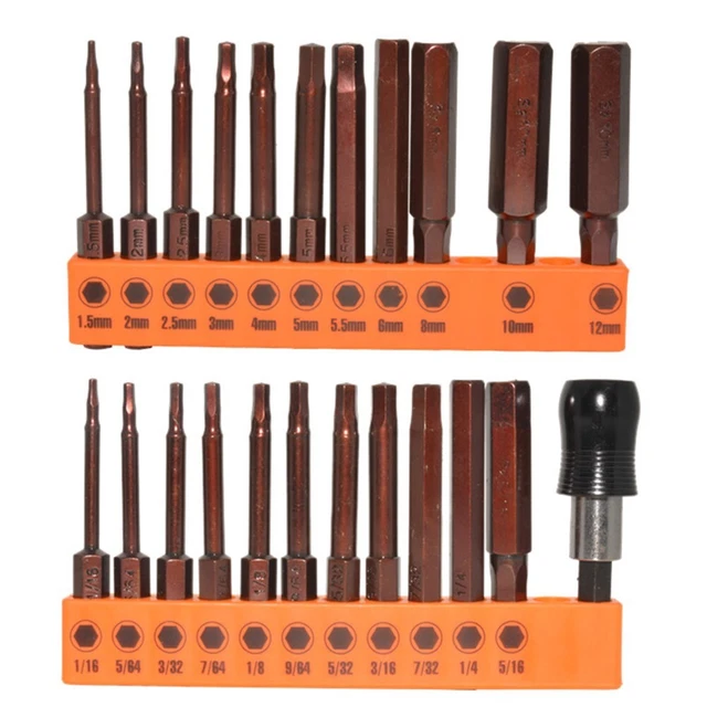 23 pz set chiavi a vite trapano cacciaviti bit 0,6 cm esagono per lavorare