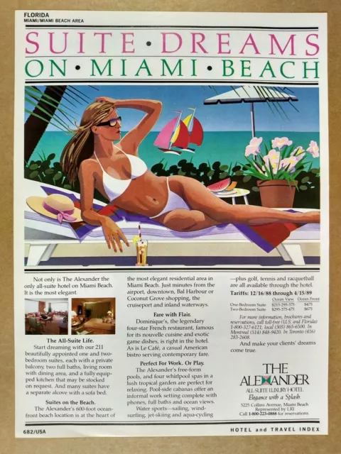 1989 The Alexander Hotel Miami Beach vintage print Ad