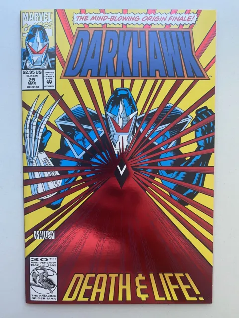 Darkhawk #25 Marvel Comics 1993 Red Foil Cover Origin Finale! Gemini Shipped!!