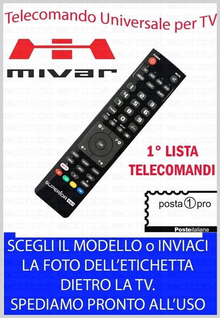 Telecomando Di Ricambio Superior ZRL Per Mivar 21 MF51 – Sostituto Universale Con Batterie AAA, Facile Da Programmare
