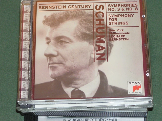 SCHUMAN SYMPHONIES 3 & 8 + STRING SYMPHONY NYPO / BERNSTEIN. Sony CD.