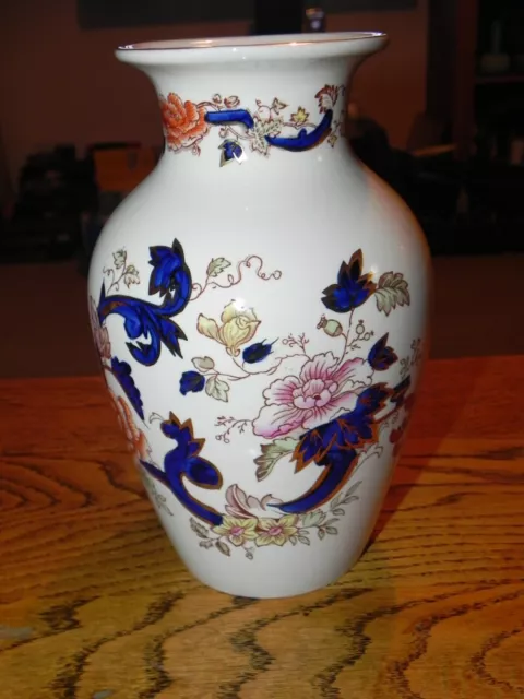 Superb Vintage Masons Ironstone Blue Mandalay Bruges Vase 20cm