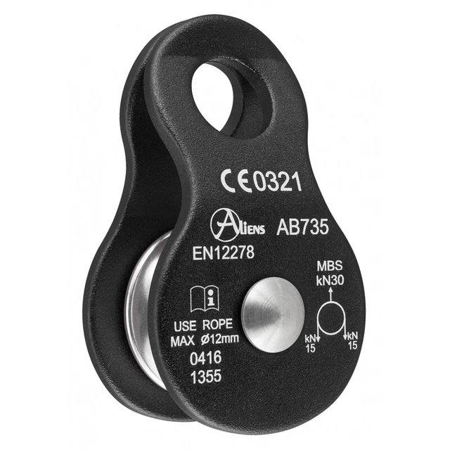 Aliens - Standard Pulley 30kN schwarz Seilrolle Umlenkrolle Klettern