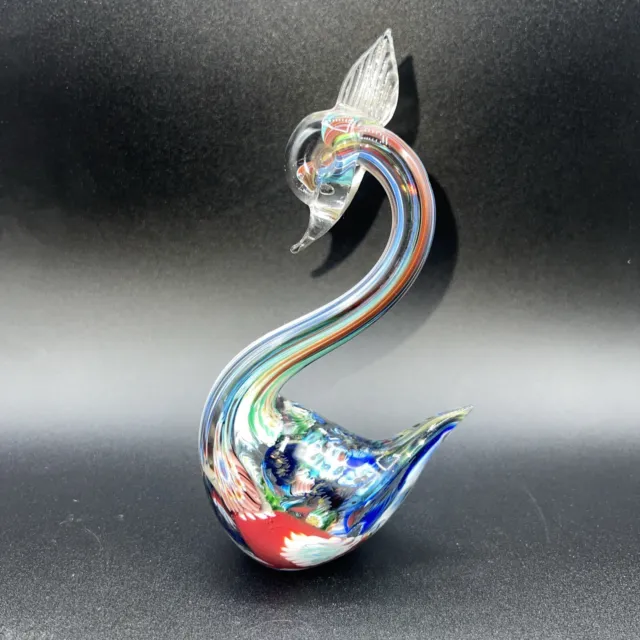 Millefiori Swan Art Glass