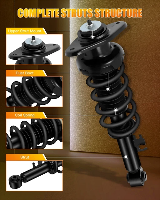 FOR 2002-2008 MINI Cooper Rear Complete Struts & Shocks Coil Springs ...