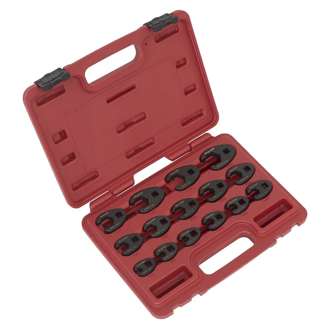 Sealey AK5983 Crow's Clé Pied Ensemble 15pc 1cmSq Lecteur Métrique