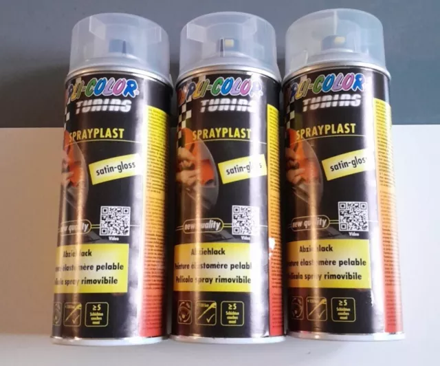 Lot. Trois Bombes Spray Peinture. Dupli Color Vernis, Transparent Brillant.