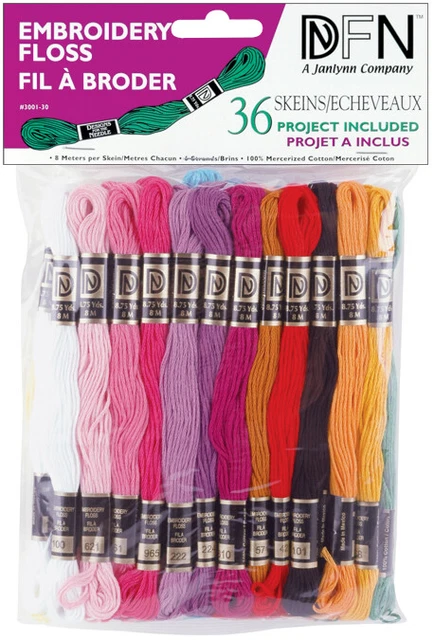 Janlynn Cotton Embroidery Floss Pack 8.7yd 36/Pkg-Pastel Colors -3001-30
