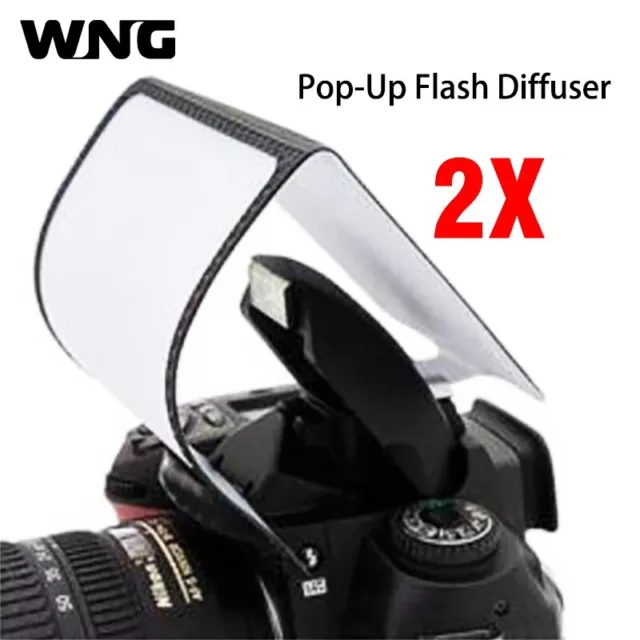 2 Units Universal Pop up Flash Diffuser Soft Screen For DSLR Canon Nikon Pentax