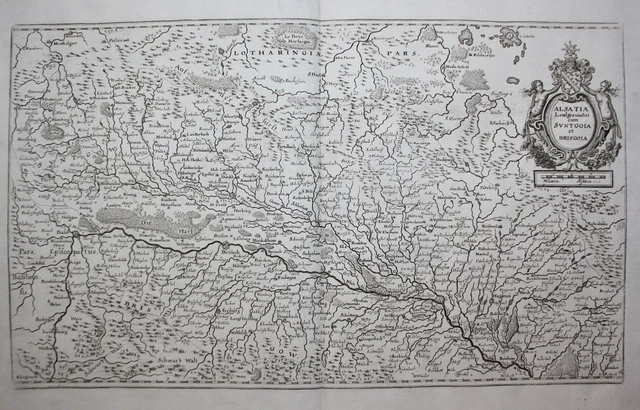 Alsazia Breisgau Sundgau Mappa Carte Mappa Incisioni Incisione Merian 1650