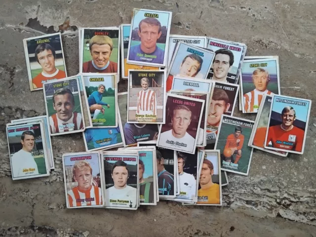 A &Bc Orange Back 91 Football Cards 1970 5 Various Players Pre Owned