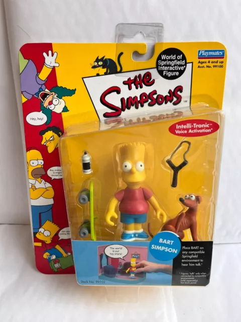 Bnib Playmates Interactive The Simpsons Series 1 Bart Simpson Action Figure Wos