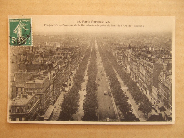 Cpa Paris (75) Avenue Perspective Grande Army From The Top Of The Arc Of Triumph