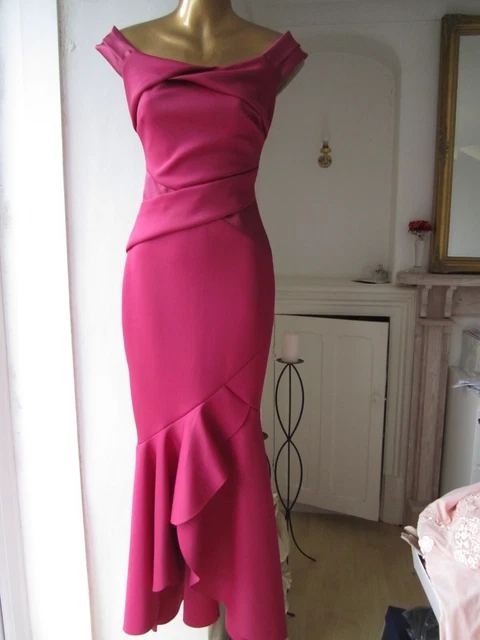Lipsy satin panel bardot fishtail maxi dress cheap