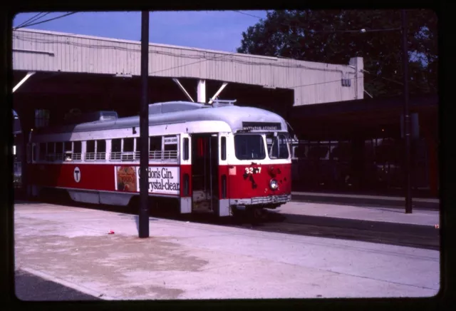 Trolley Slide - Boston MBTA #3337 PCC Streetcar 1981 Mattapan Station Vintage