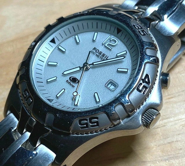 Fossil watch 100 meters blue cheap