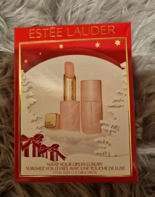 Estee Lauder, avvolgi le labbra in un set regalo di lusso. Nuovo con scatola