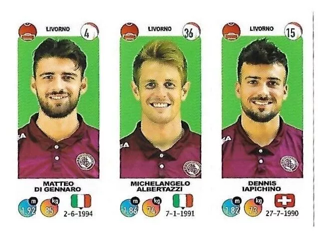 N. 651 Di Gennaro Albertazzu Iapichino Livorno  - Calciatori Panini 2018 19