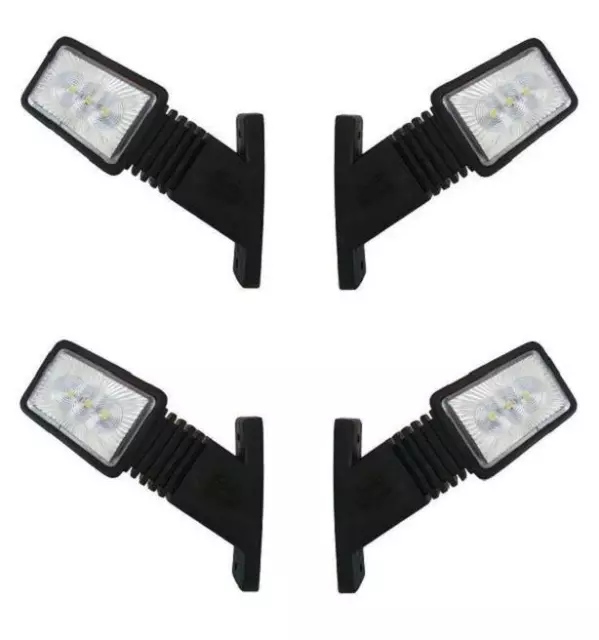 4 X Côté LED Marqueur Feux 24V Rouge Blanc Camion Remorque Caravane Bus Châssis
