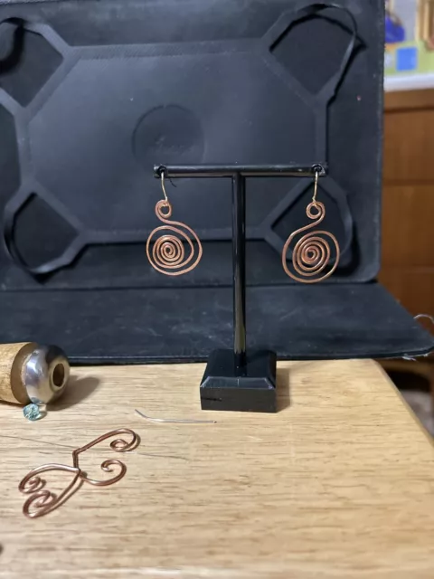 Hand Made Copper Wire Earrings