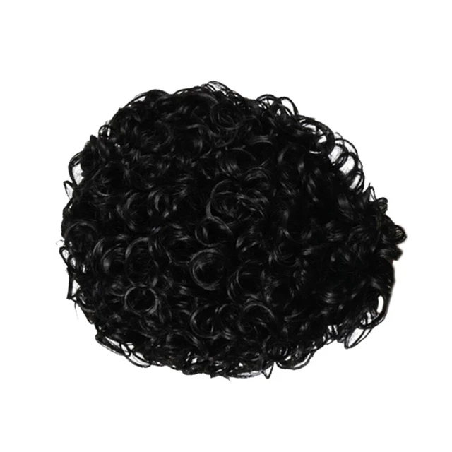 Mujer Peluca Corta Rizada Gorra Peluca Peinados Negro Señorita