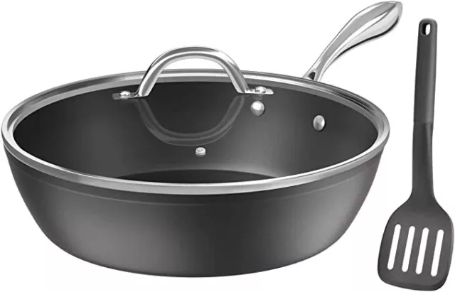 Deep Non stick Frying Pan with Lid, 11-inch Saute Pan Non Toxic PFOA PFOS Free